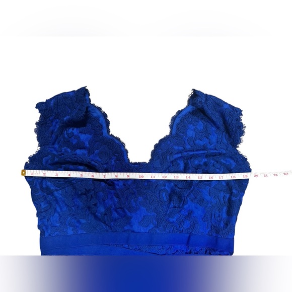 TADASHI SHOJI Dress Embroidered Sheath V Neck Lace Scallop Royal Blue Size 12 - Picture 14 of 16